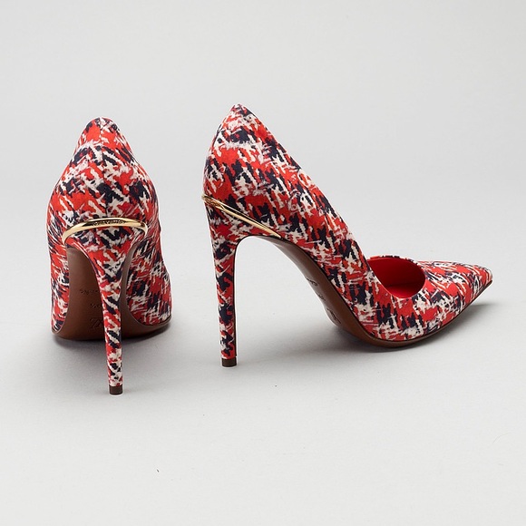 LOUIS VUITTON Chérie Heel Cloth Multicolour Houndstooth Size 9 - Picture 7 of 9